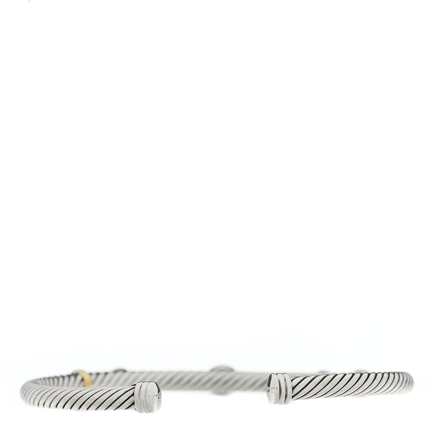 David Yurman Sterling Silver 18K Yellow Gold Citrine Green Tourmaline 4mm Renaissance Bracelet 2 of 3