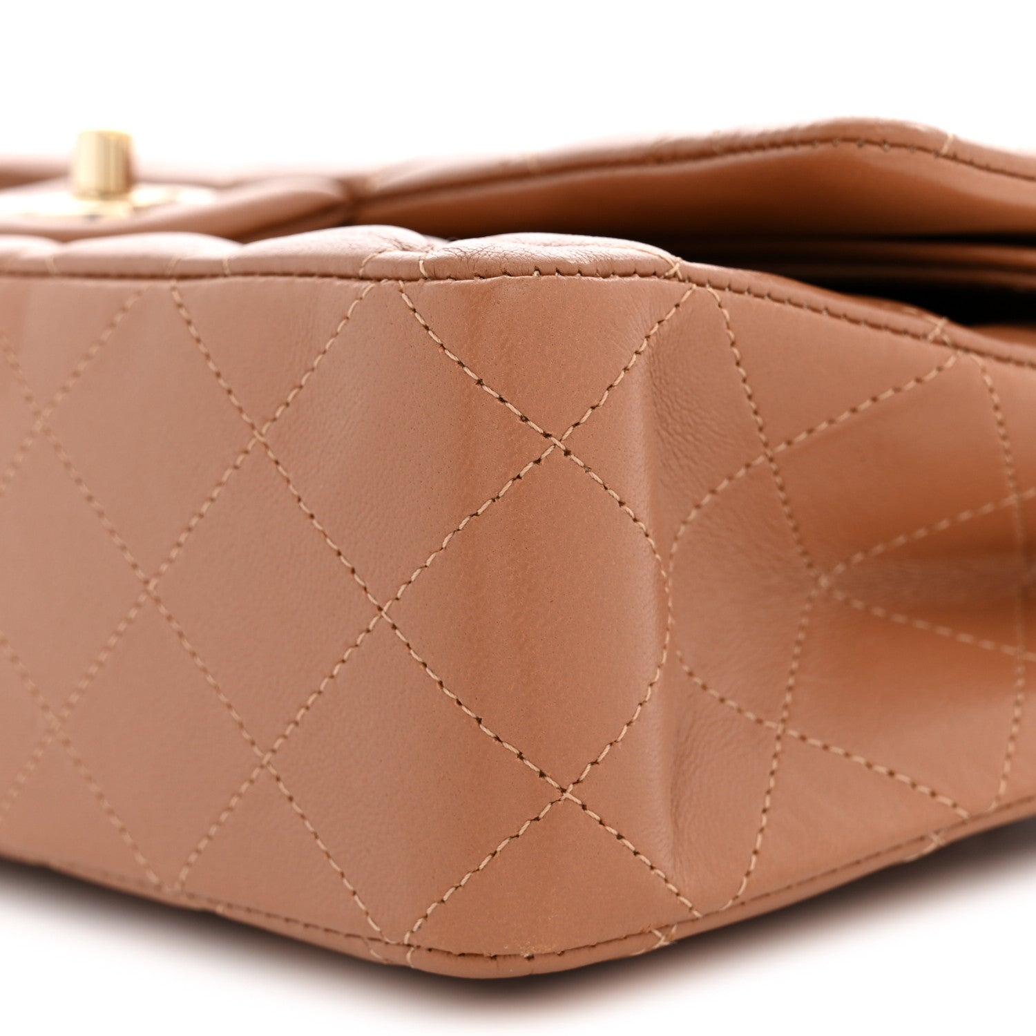 Chanel Lambskin Quilted Medium Double Flap Brown 9 of 10