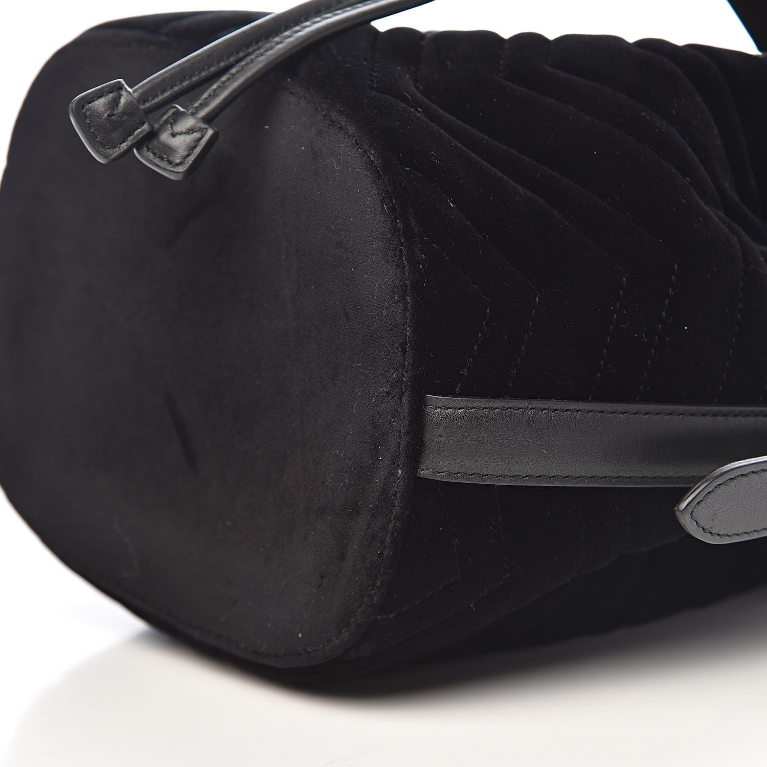 Gucci Velvet Matelasse GG Marmont Bucket Bag Black 9 of 10