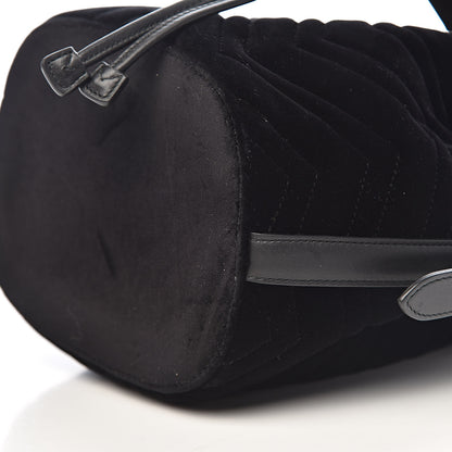 Gucci Velvet Matelasse GG Marmont Bucket Bag Black 9 of 10