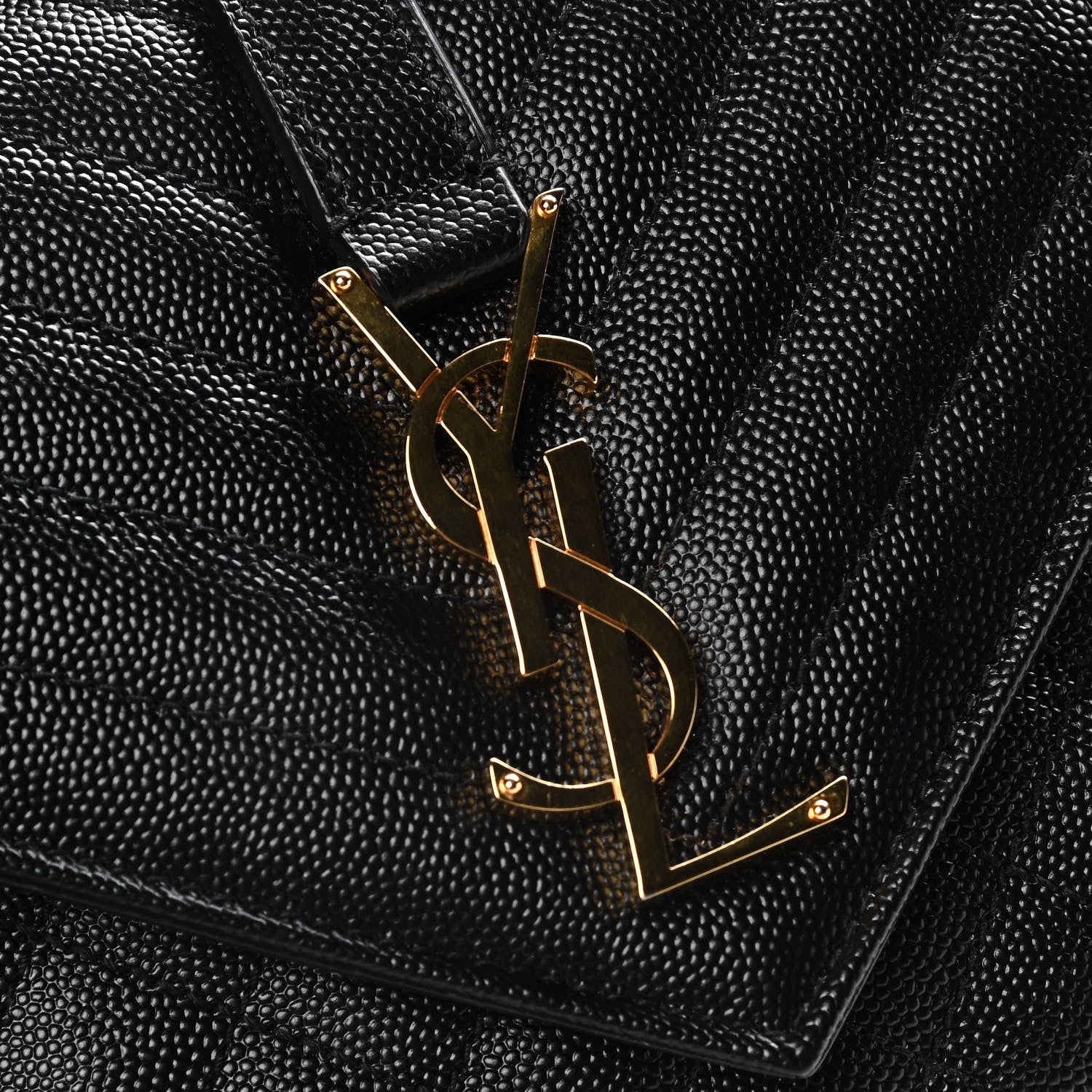Saint Laurent Grain De Poudre Textured Mixed Matelasse Triquilt Medium Monogram Satchel Black 8 of 17