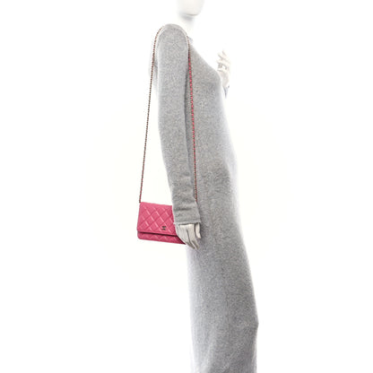 Chanel Caviar Quilted Wallet on Chain WOC Pink 2 of 11