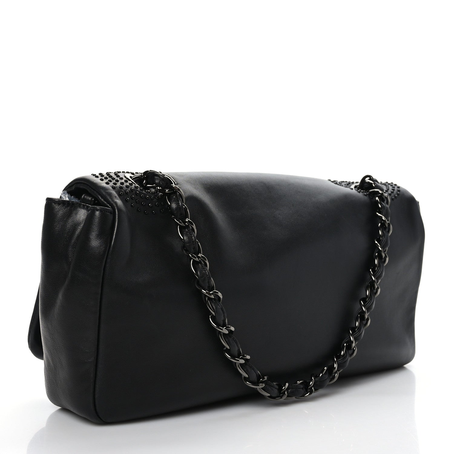 Chanel Lambskin Studded CC East West Flap Black 3 of 9