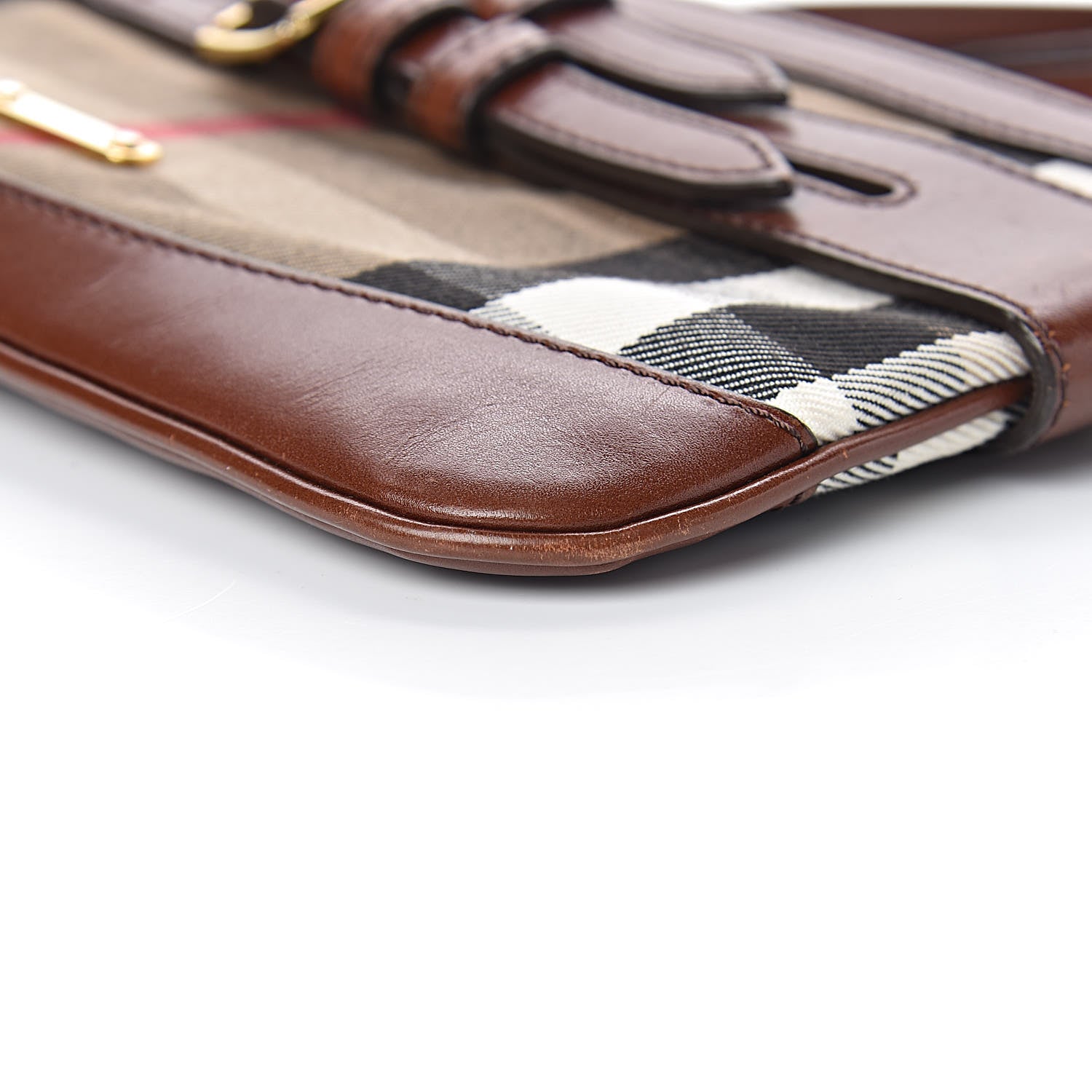 Burberry House Check Bridle Calfskin Peyton Crossbody Tan 11 of 15