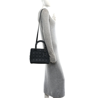 Christian Dior Ultra Matte Calfskin Cannage Medium Lady Dior Black 2 of 10