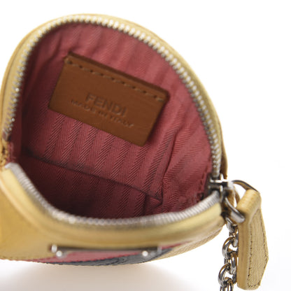 Fendi Vitello Elite Monster Eye Coin Purse Key Case Yellow 4 of 5