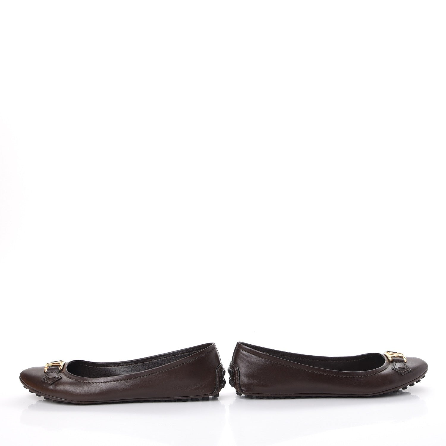 Louis Vuitton Calfskin Oxford Ballerina Flats 39.5 Brown 6 of 12