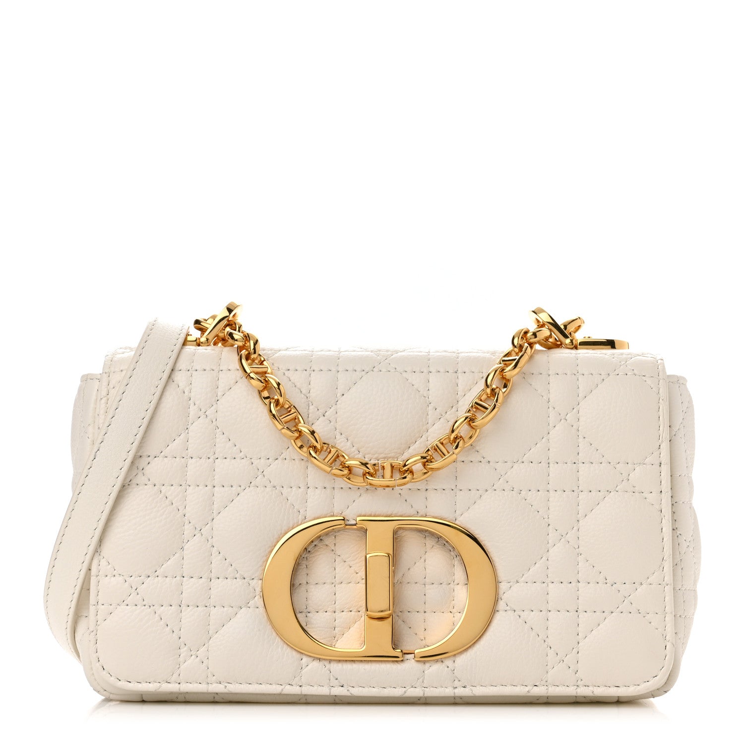 Christian Dior Calfskin Cannage Small Caro Bag Ivory 1 of 12