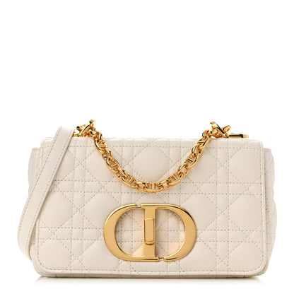 Christian Dior Calfskin Cannage Small Caro Bag Ivory 1 of 12