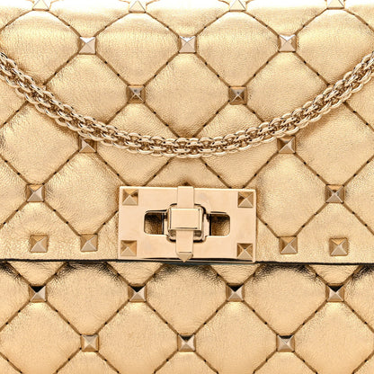Valentino Garavani Metallic Nappa Rockstud Spike Wallet on Chain Mekong 7 of 11