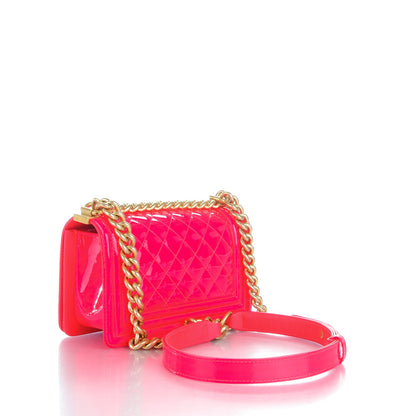 Chanel Patent Calfskin Quilted Small Boy Flap Pink 3 of 8