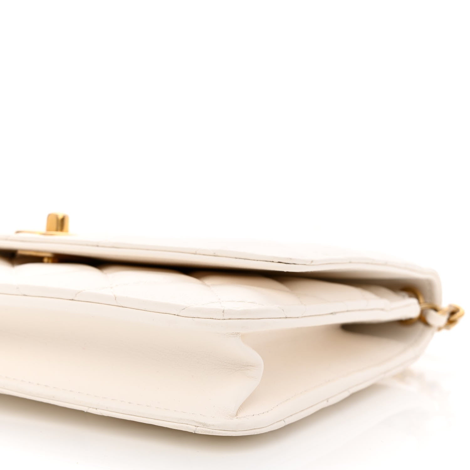Chanel Lambskin Quilted CC Pearl Crush Wallet on Chain WOC White 11 of 12