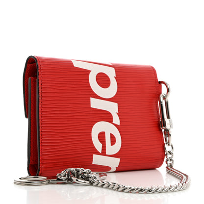 Louis Vuitton X SUPREME Epi Chain Wallet Red 3 of 8