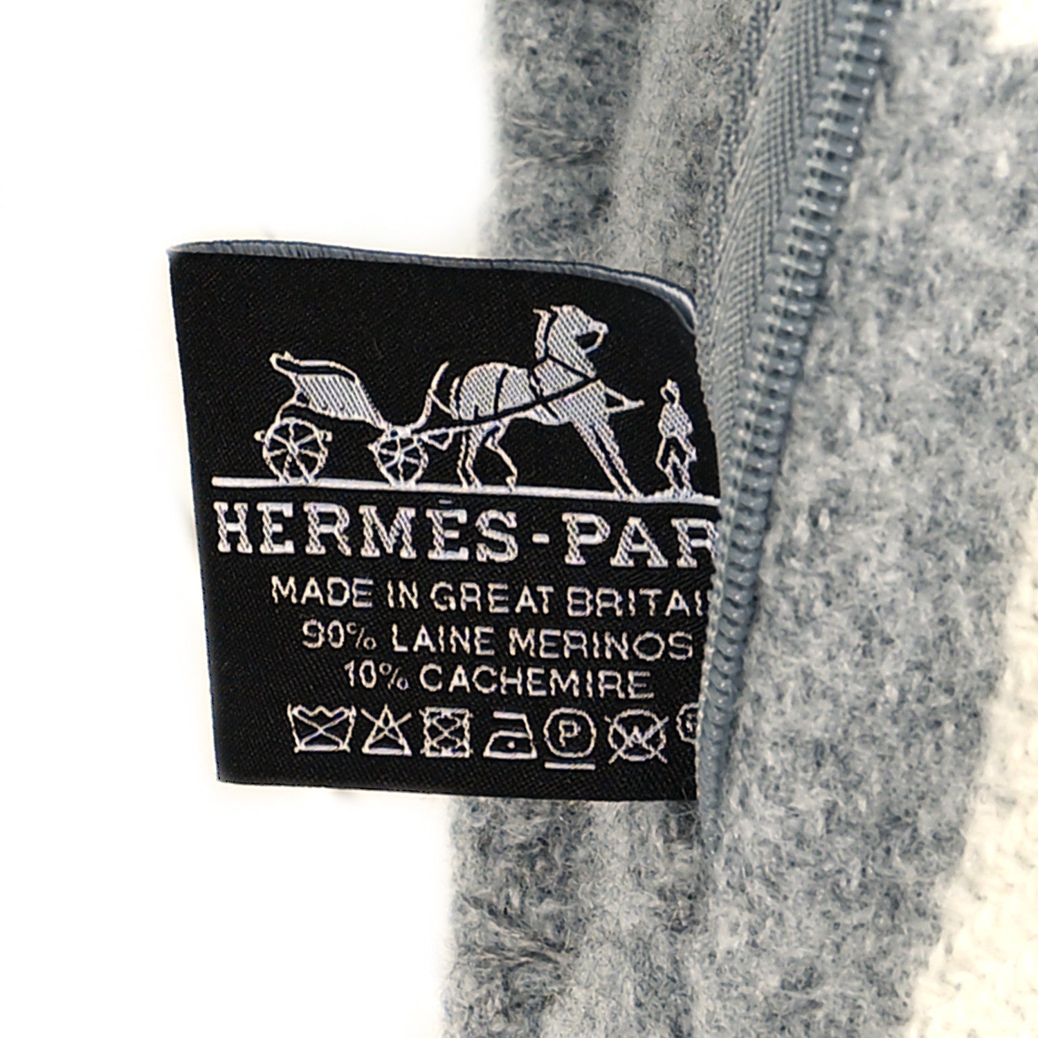 Hermes Wool Cashmere Avalon III Pillow PM Ecru Gris Clair 3 of 3