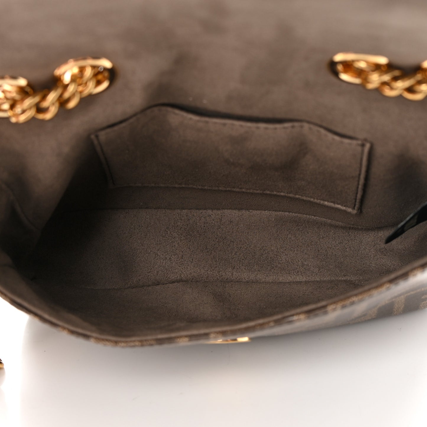 Glazed Fabric Vitello Century FF 1974 Stamp Patch Mini Double F Crossbody Bag Mogano Panna Black