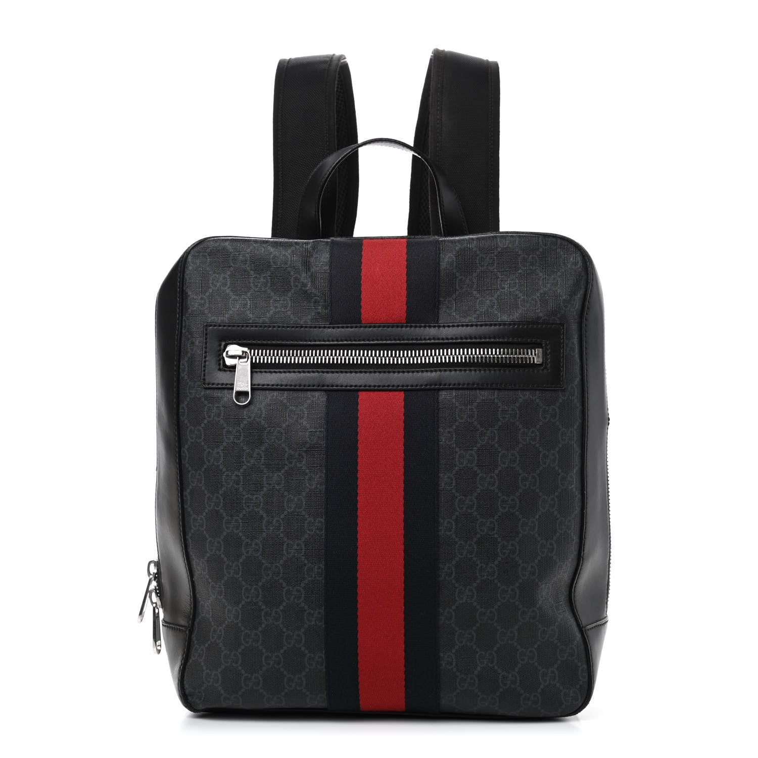 Gucci GG Supreme Monogram Web Tote Backpack Black Grey 1 of 5