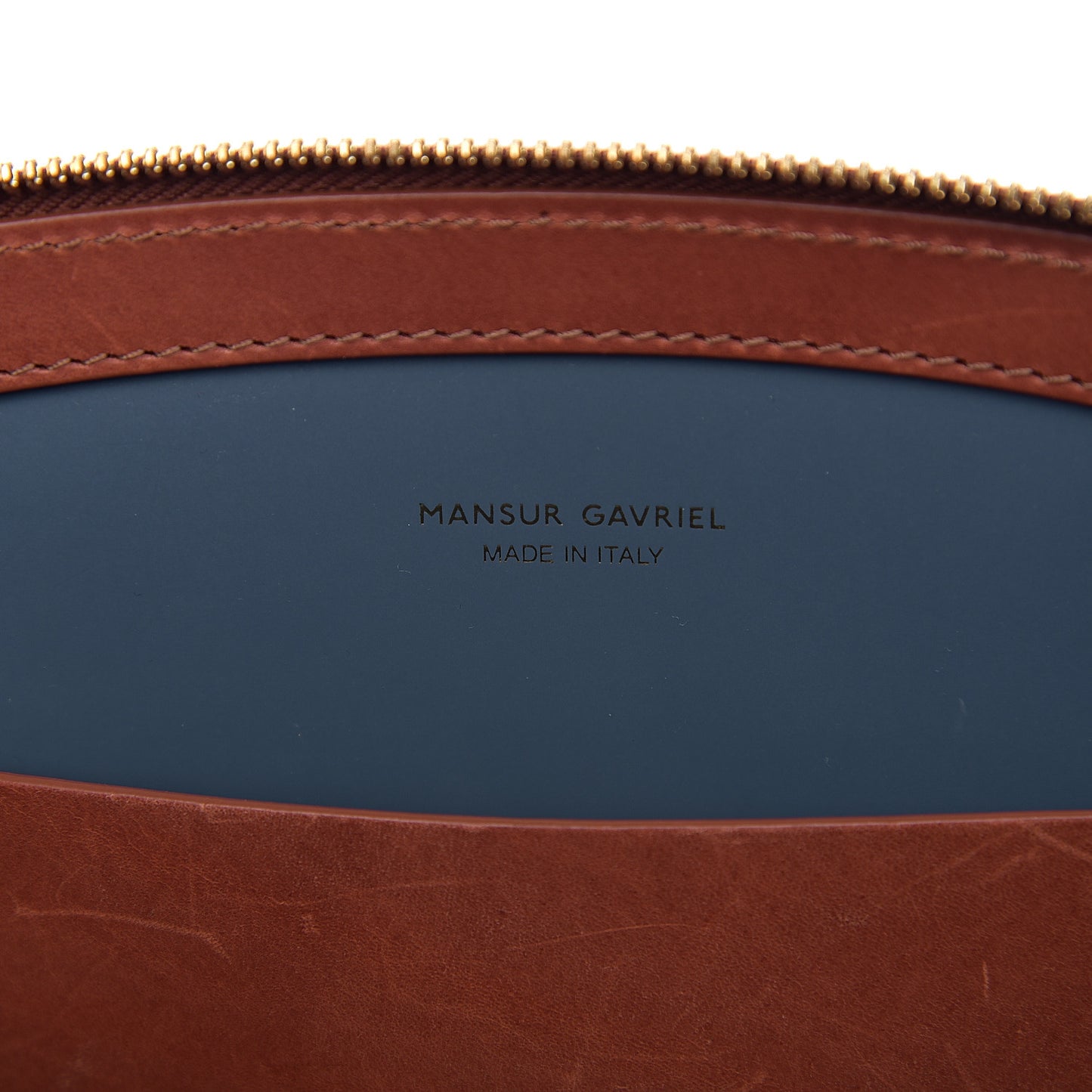 Calfskin Top Handle Rounded Bag Brandy