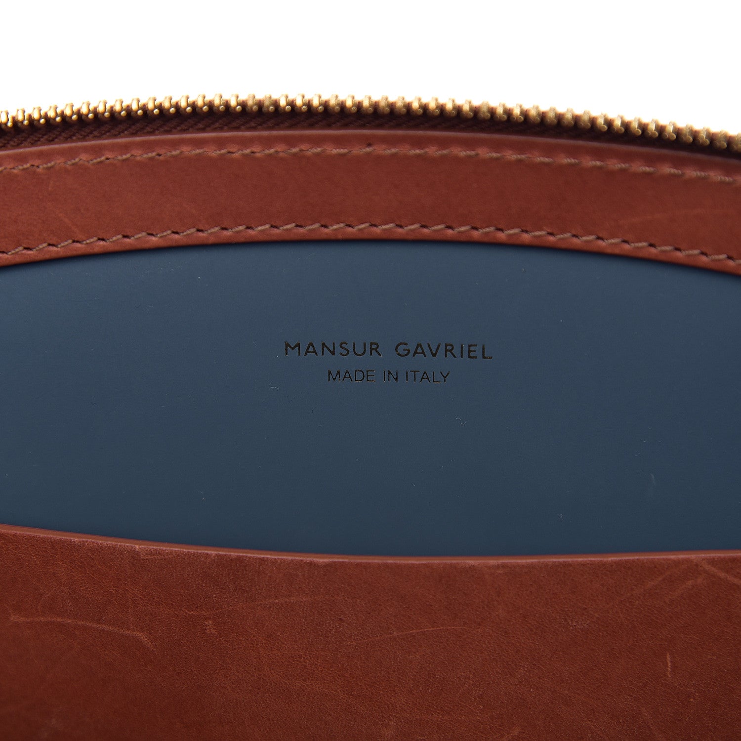 Mansur Gavriel Calfskin Top Handle Rounded Bag Brandy 7 of 12