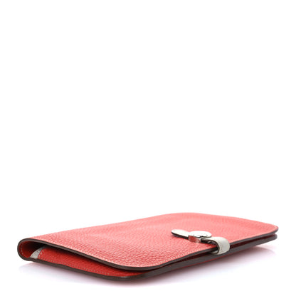 Hermes Togo Dogon Duo Wallet Rouge Garance Gris Mouette 4 of 14