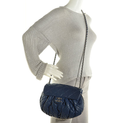 Chanel Washed Lambskin Medium Chain Around Messenger Navy Blue 2 of 8