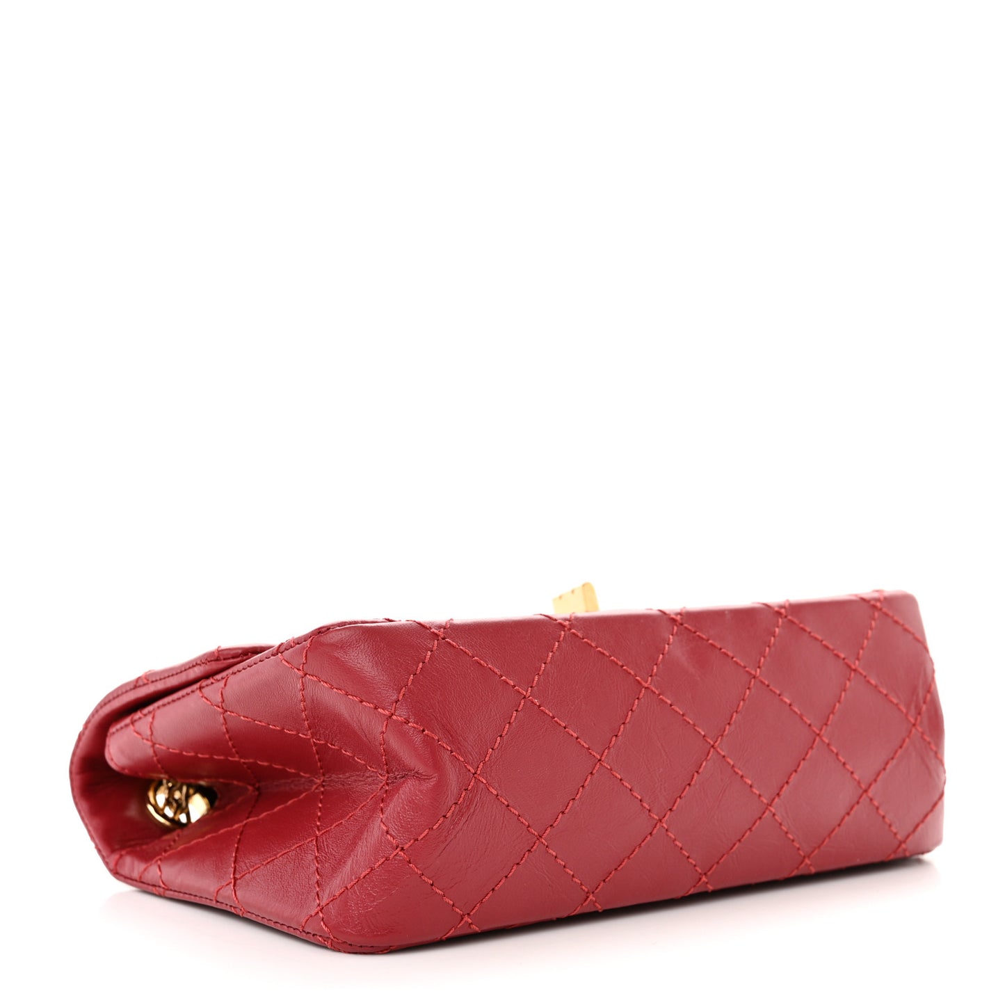 Aged Calfskin Quilted 2.55 Reissue Mini Flap Red