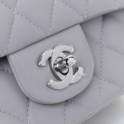 Chanel Lambskin Quilted Mini Rectangular Flap Grey 10 of 11
