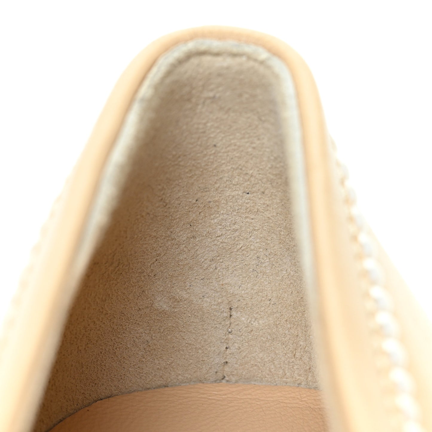 Calfskin Pearl CC Loafers 38 Beige