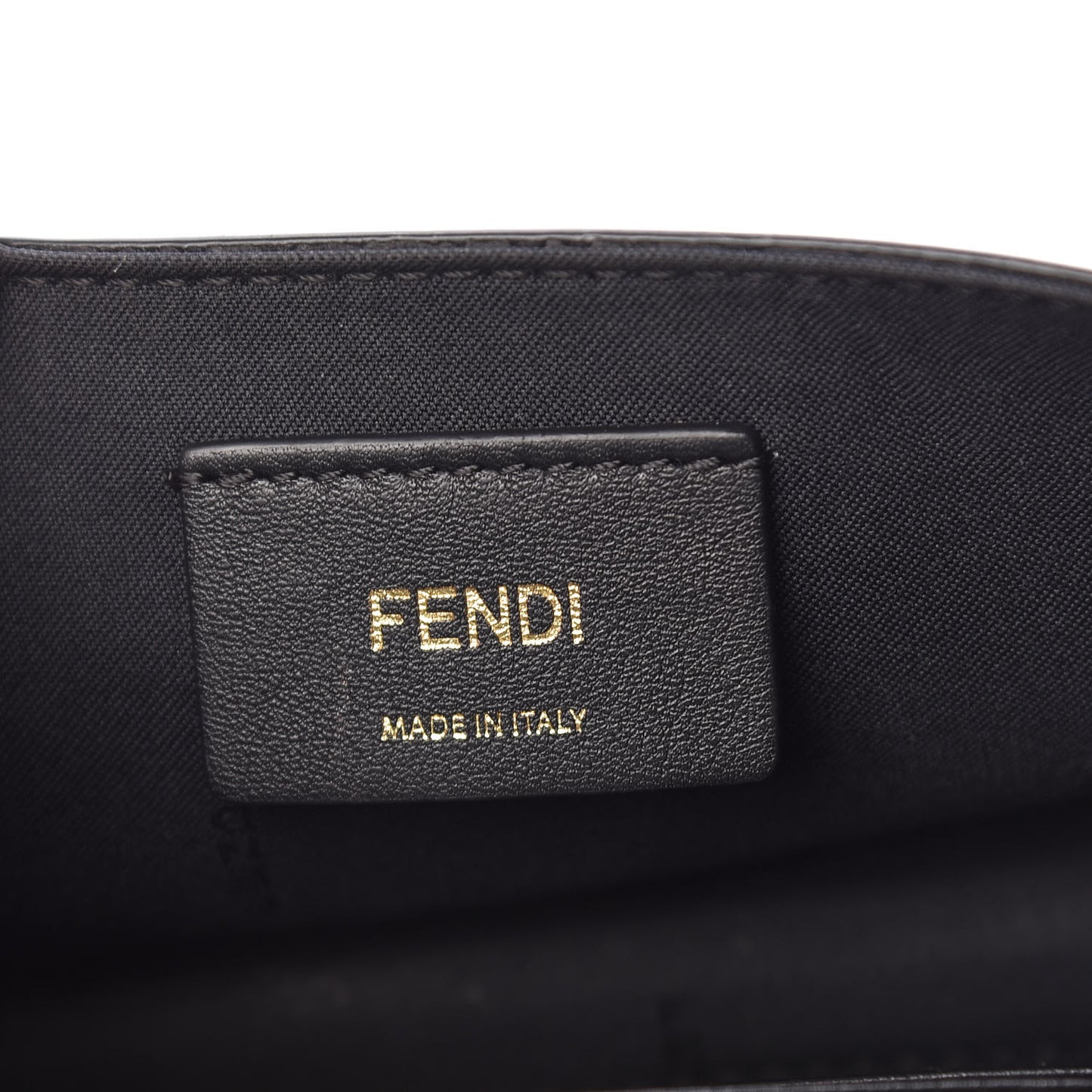 Vitello Liberty F is Fendi Bi-Color FF 1974 Embossed Envelope Belt Bag Maya Black