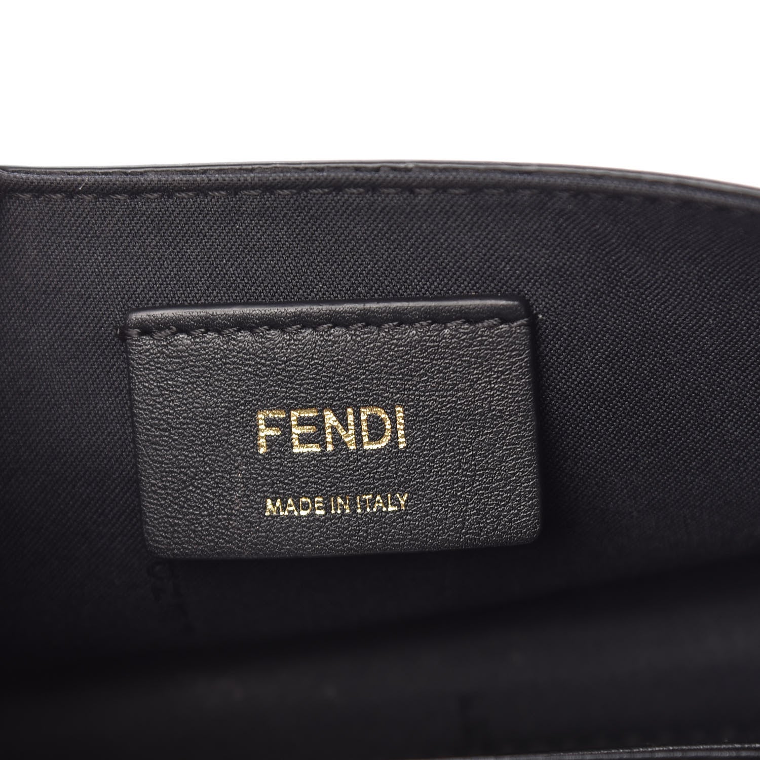 Fendi Vitello Liberty F is Fendi Bi-Color FF 1974 Embossed Envelope Belt Bag Maya Black 7 of 11
