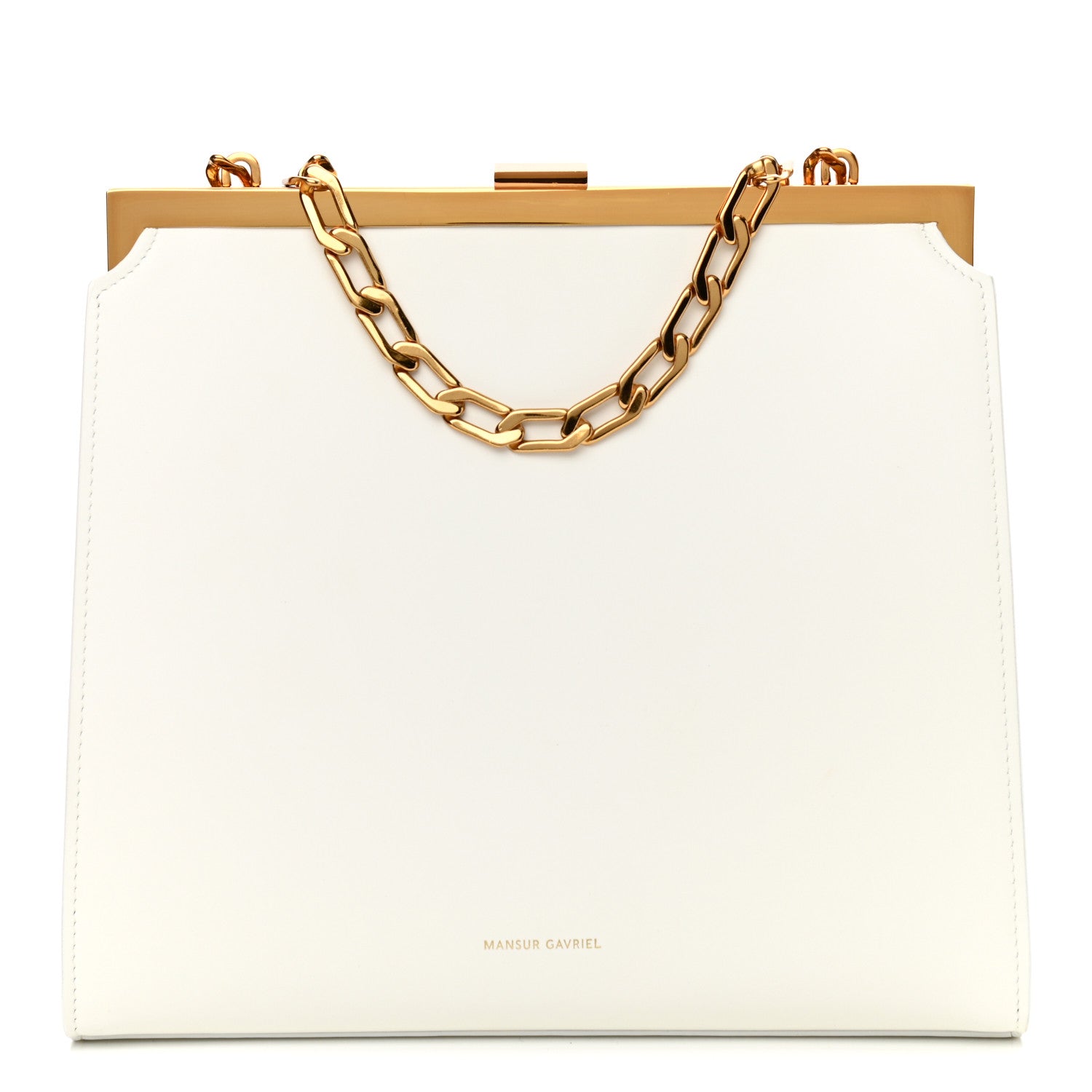 Mansur Gavriel Calfskin Elegant Chain Bag White 1 of 8