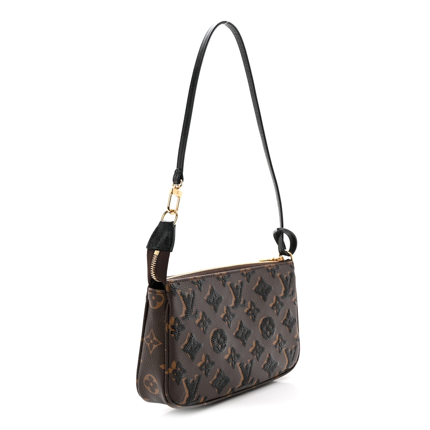 Louis Vuitton Monogram Sequins Pochette Accessories Black 2 of 9