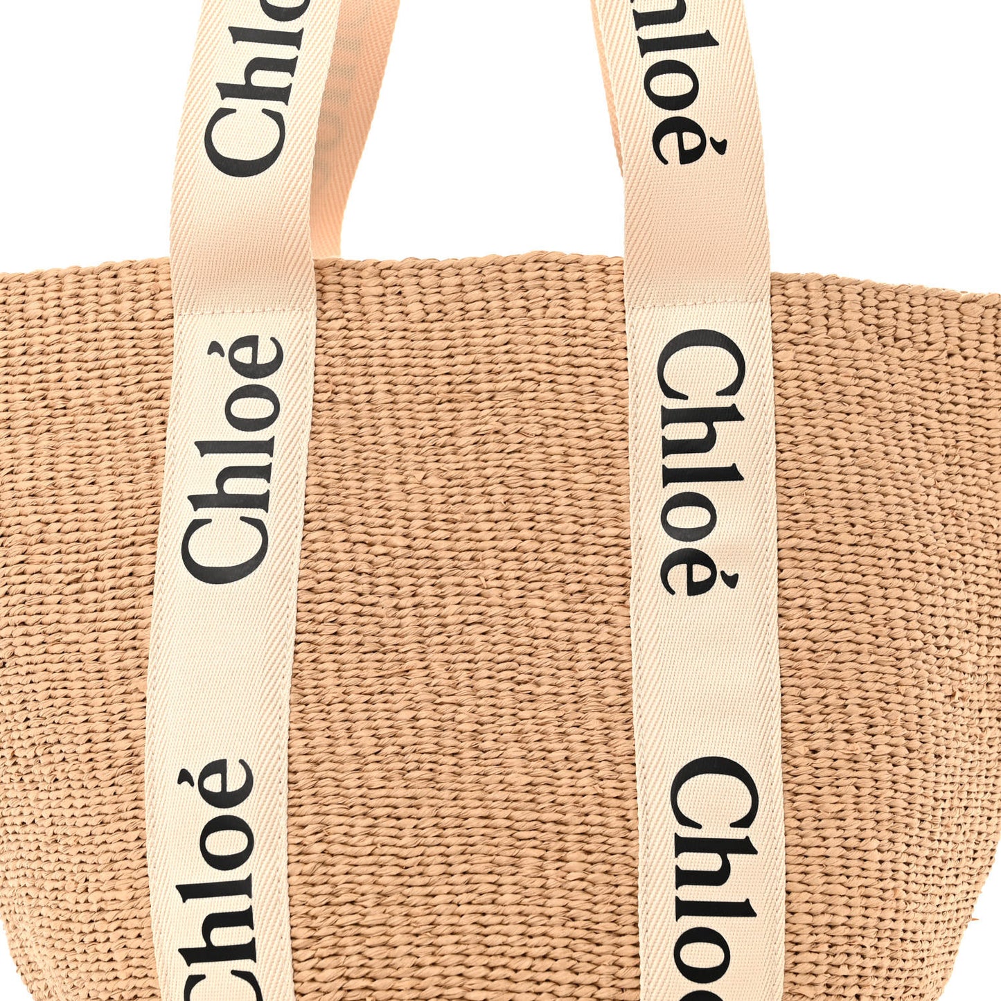 Raffia Large Woody Tote White