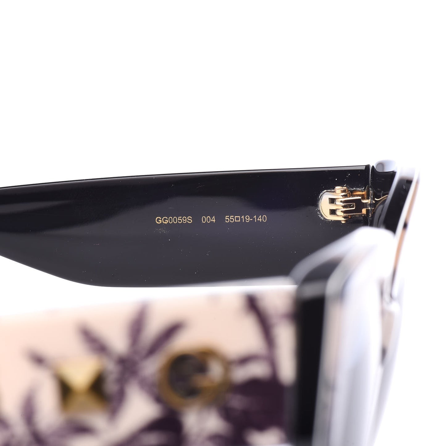 Acetate Herbarium Print Square Frame Sunglasses GG0059S White