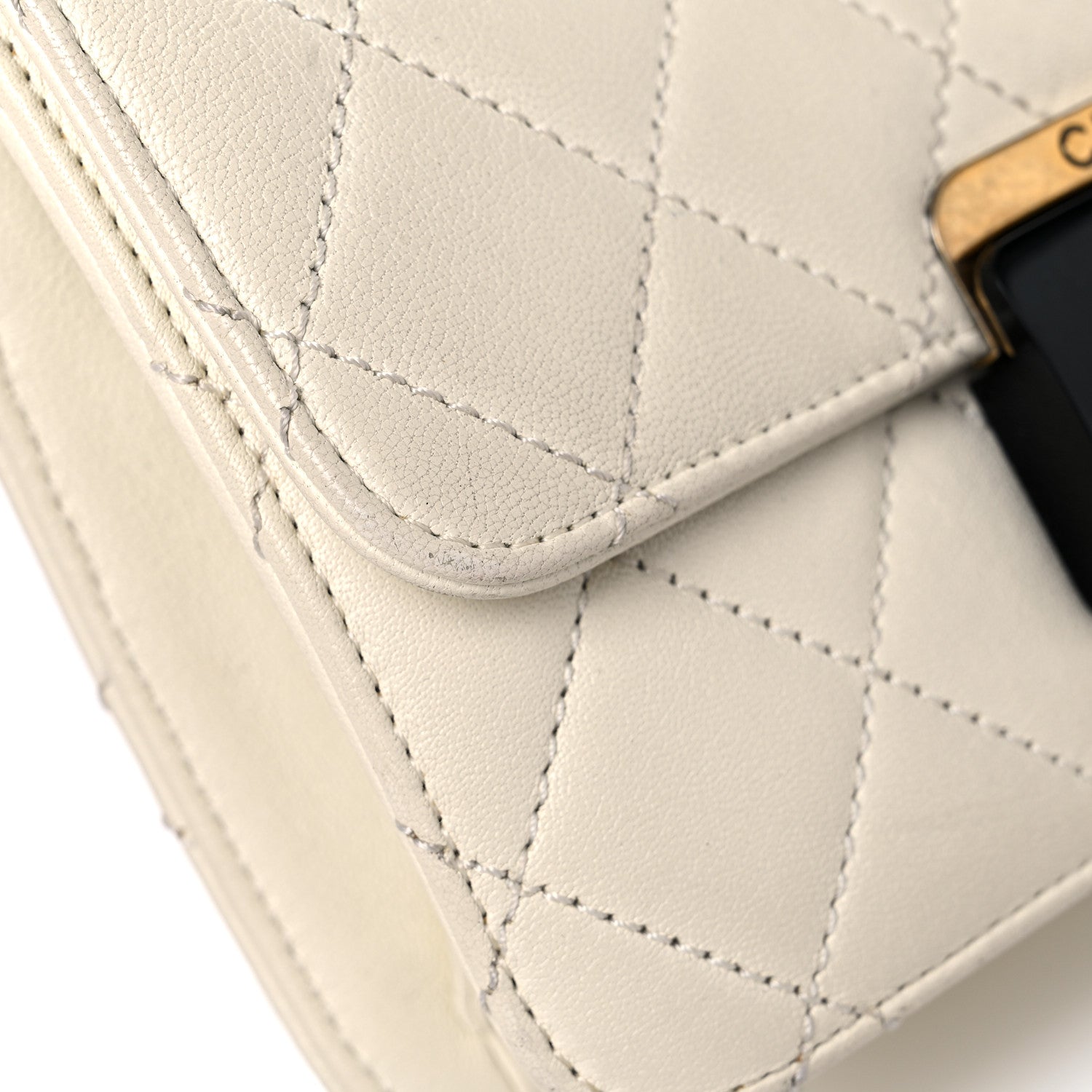Chanel Sheepskin Quilted Mini Beauty Lock Flap White 20 of 23