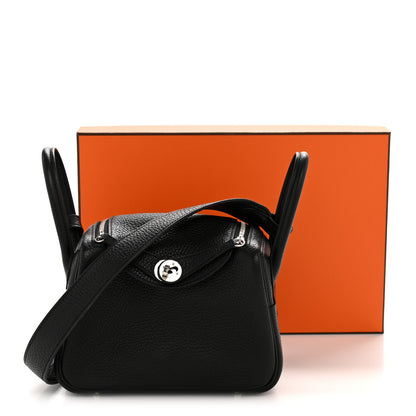 Hermes Taurillon Clemence Mini Lindy 20 Black 27 of 27