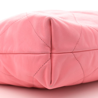 Chanel Shiny Calfskin Quilted Chanel 22 Coral Pink 10 of 11