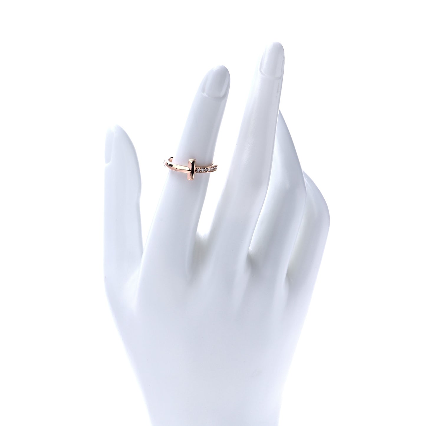 18K Rose Gold Diamond T T1 Ring 48 4.5