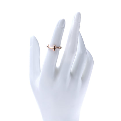 Tiffany 18K Rose Gold Diamond T T1 Ring 48 4.5 2 of 7