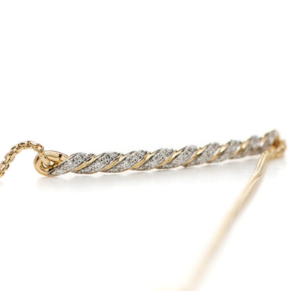 David Yurman 18K Yellow Gold Diamond Paveflex Station Bracelet 4 of 5