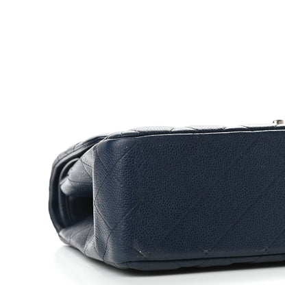 Chanel Caviar Quilted Jumbo Double Flap Navy Blue 7 of 9
