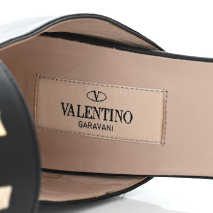 Valentino Garavani Calfskin Rockstud Ankle Strap Sandals 38 Black 7 of 12