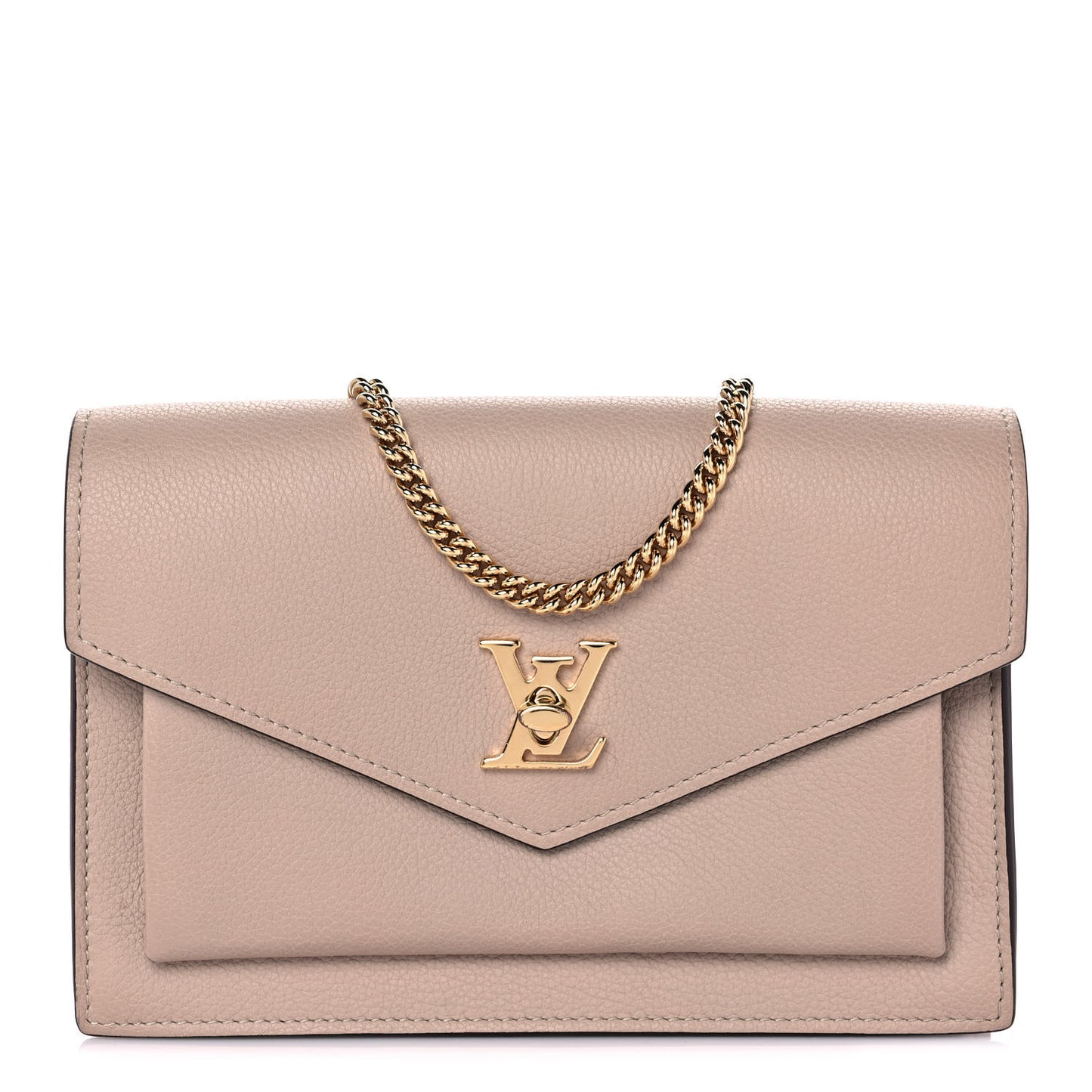 Soft Calfskin My Lockme Chain Pochette Greige