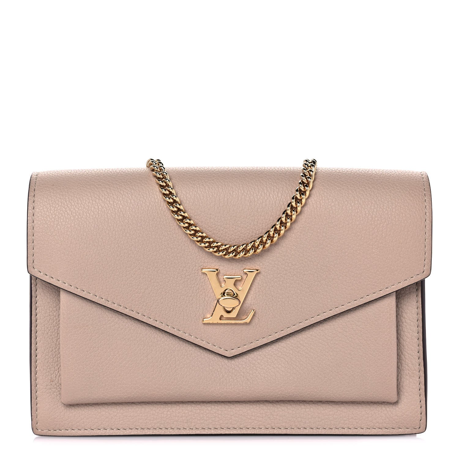 Louis Vuitton Soft Calfskin My Lockme Chain Pochette Greige 1 of 12