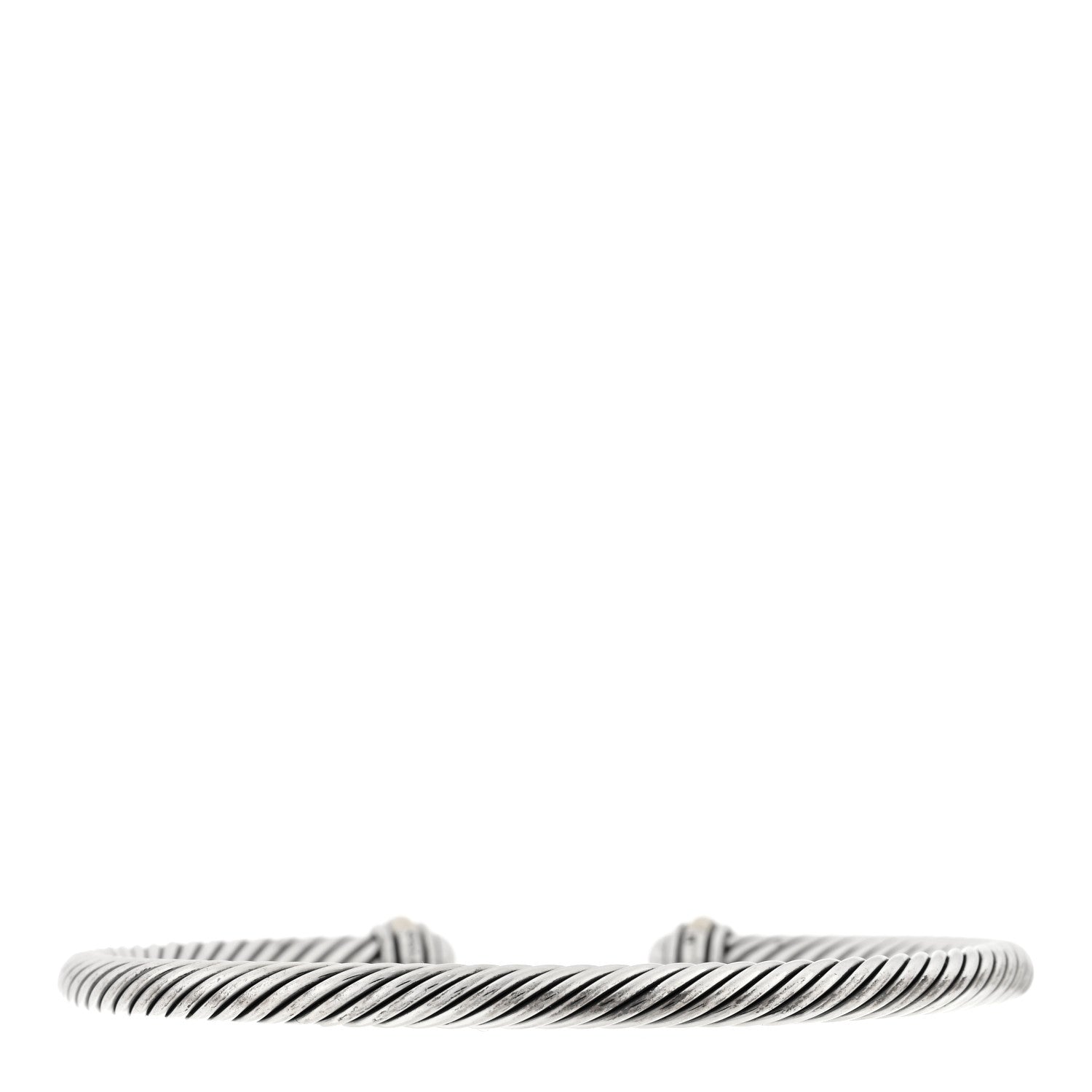 David Yurman Sterling Silver 18K Yellow Gold 4mm Cable Classics Bracelet 2 of 3