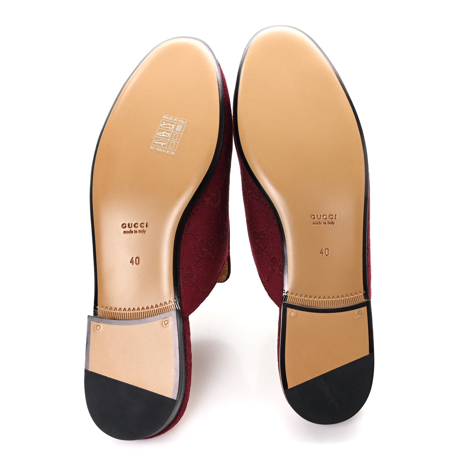 Gucci New Canvas GG Monogram Malaga Kid Womens Princetown Slippers 40 Rosso Ancora 7 of 10