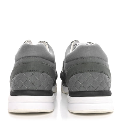 Chanel Fabric Suede Calfskin Quilted CC Sneakers 36 Dark Grey 6 of 9