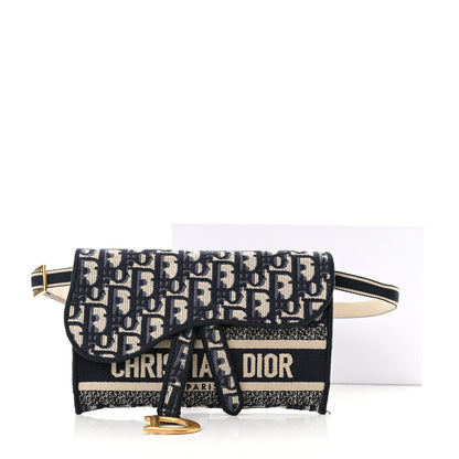 Christian Dior Oblique Slim Saddle Pouch Blue 13 of 13