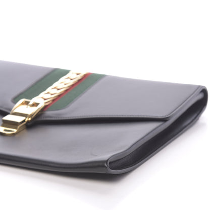 Gucci Calfskin Maxi Sylvie Clutch Black 11 of 12