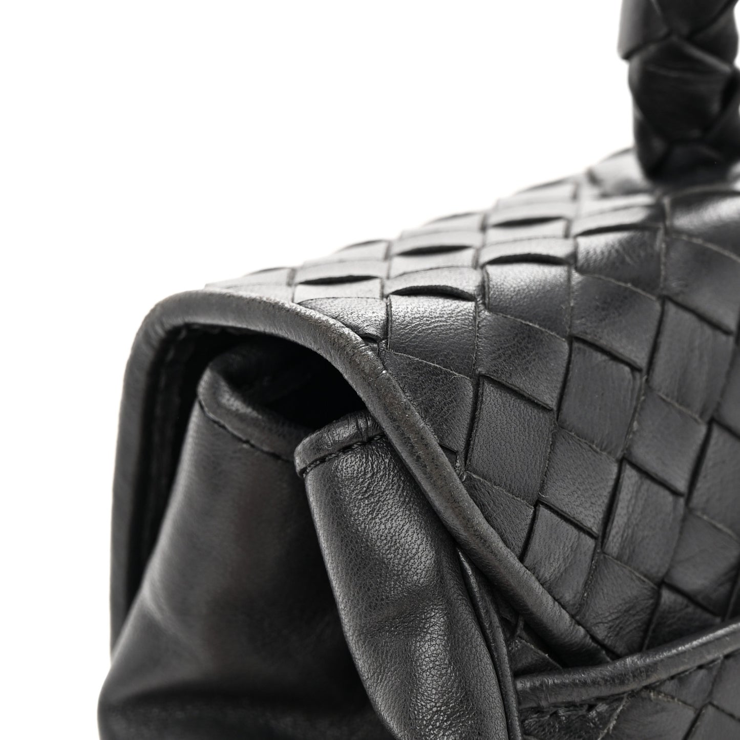 Nappa Intrecciato Top Handle Bag Black