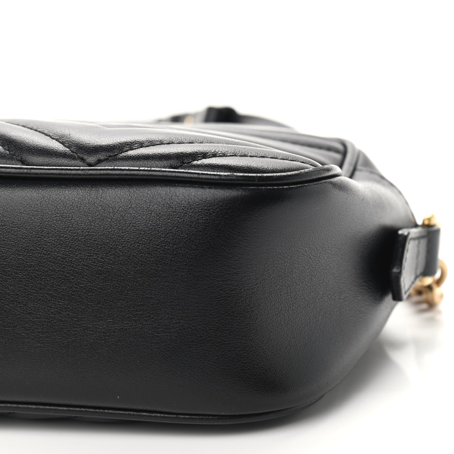 Calfskin Matelasse Small GG Marmont Chain Shoulder Bag Black